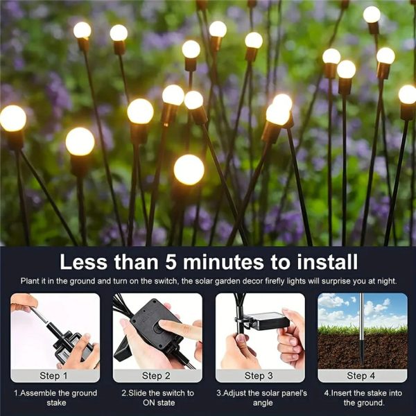 Solar Powered Firefly Light Outdoor Waterproof Solar Garde