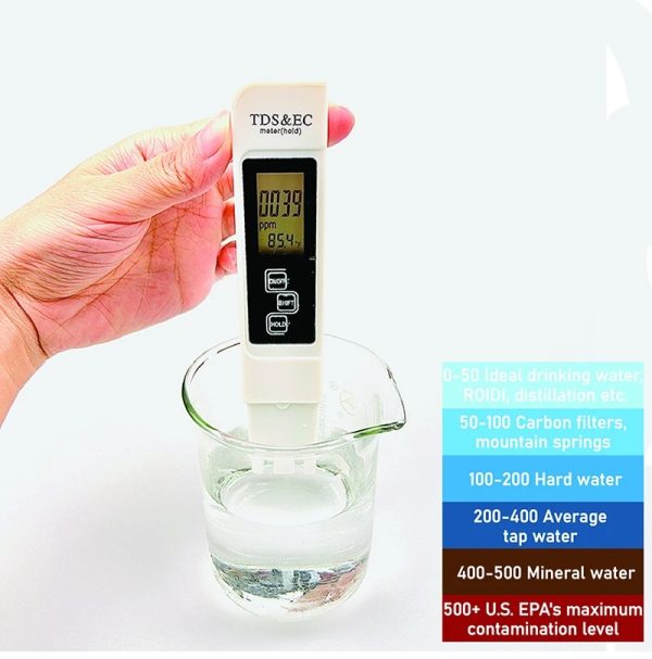 Ec Tds Meter Digital Lcd Pen Tester | Water Quality Monitor Purity Measure Tool