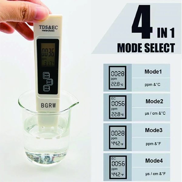 Ec Tds Meter Digital Lcd Pen Tester | Water Quality Monitor Purity Measure Tool